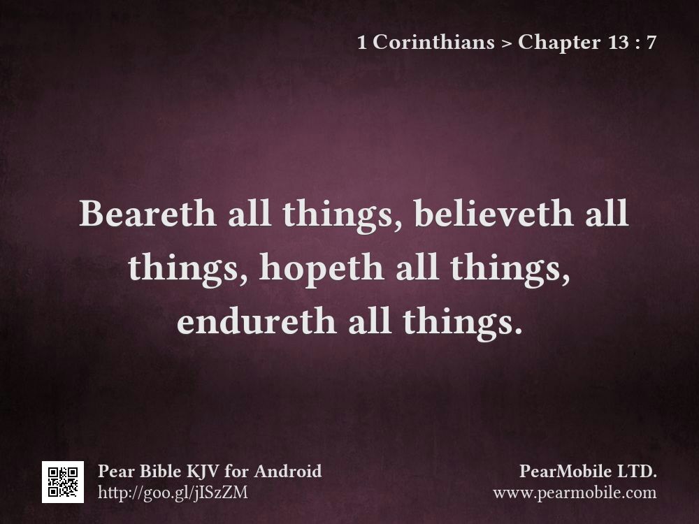 1 Corinthians, Chapter 13:7